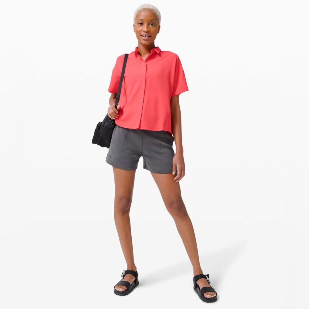 NWT Lululemon Coral Full Day Ahead SS Shirt Size 2